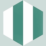 Hexagon green and white cement tiles